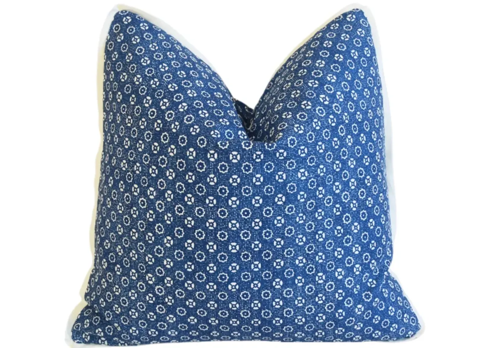 Blue White Raoul Textiles Floral Pillow