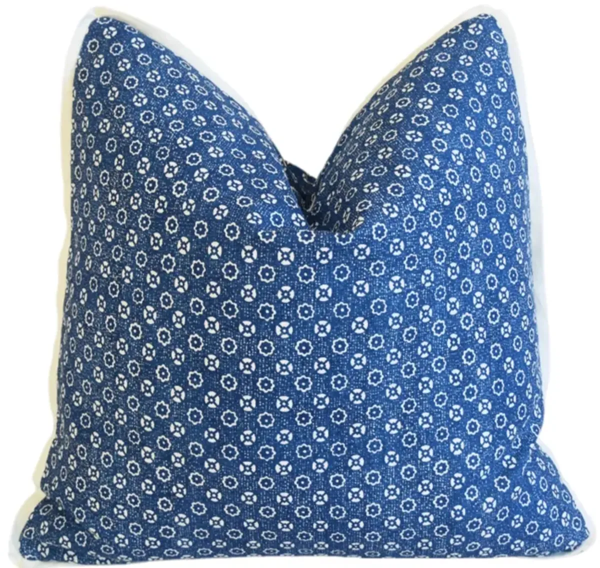 Blue White Raoul Textiles Floral Pillow