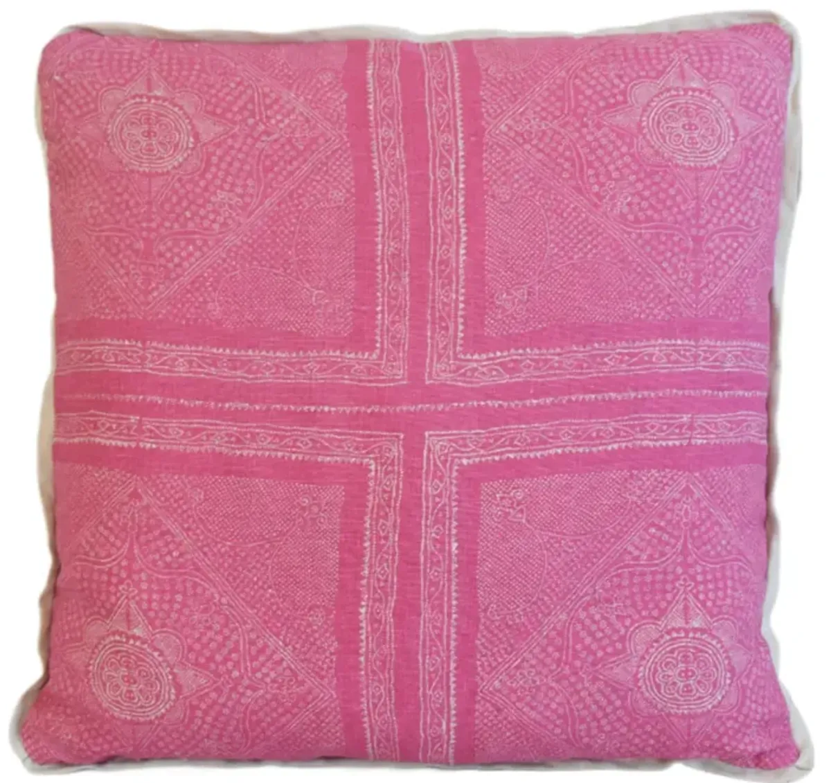 Pink White Raoul Textiles Floral Pillow