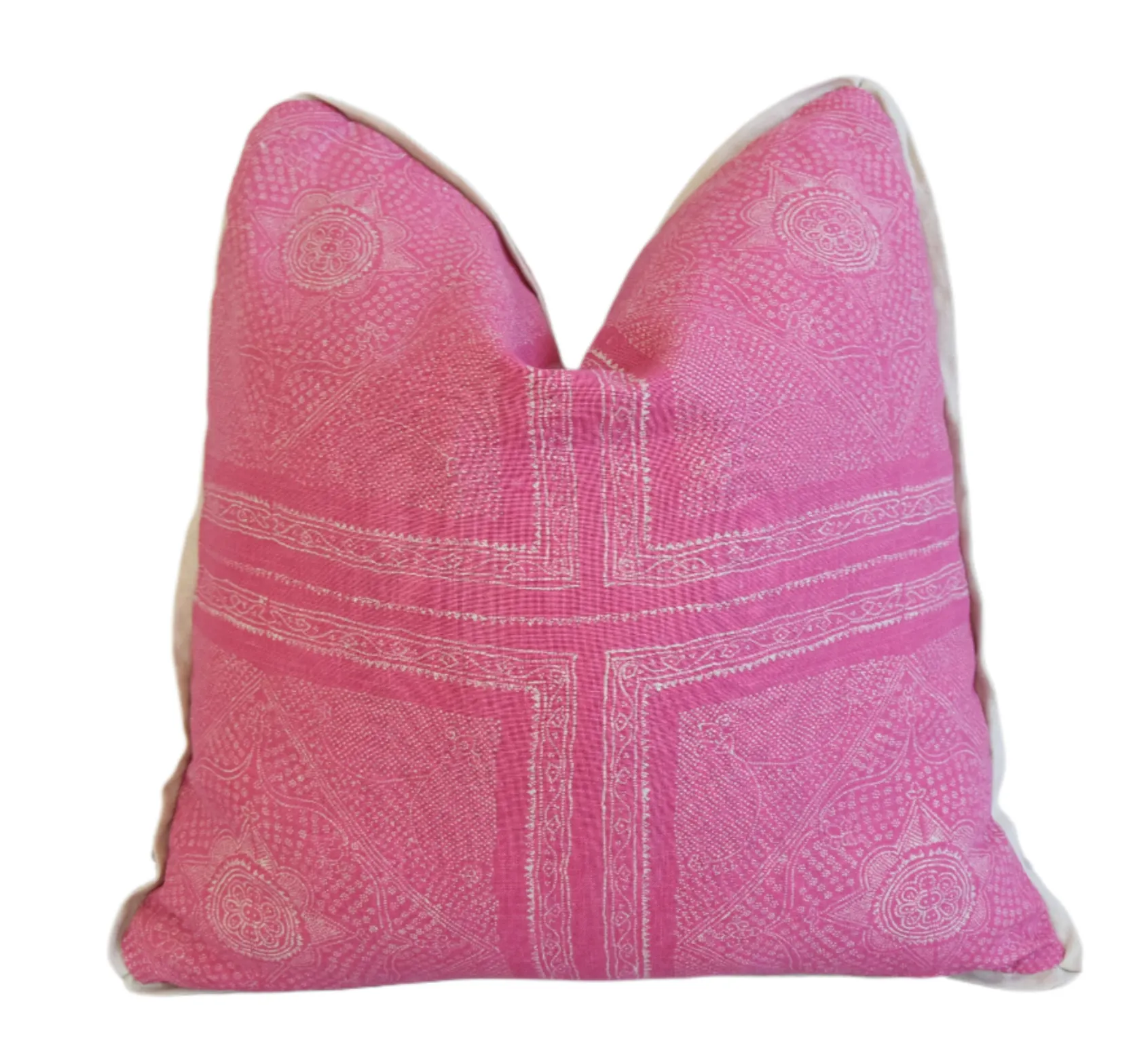 Pink White Raoul Textiles Floral Pillow