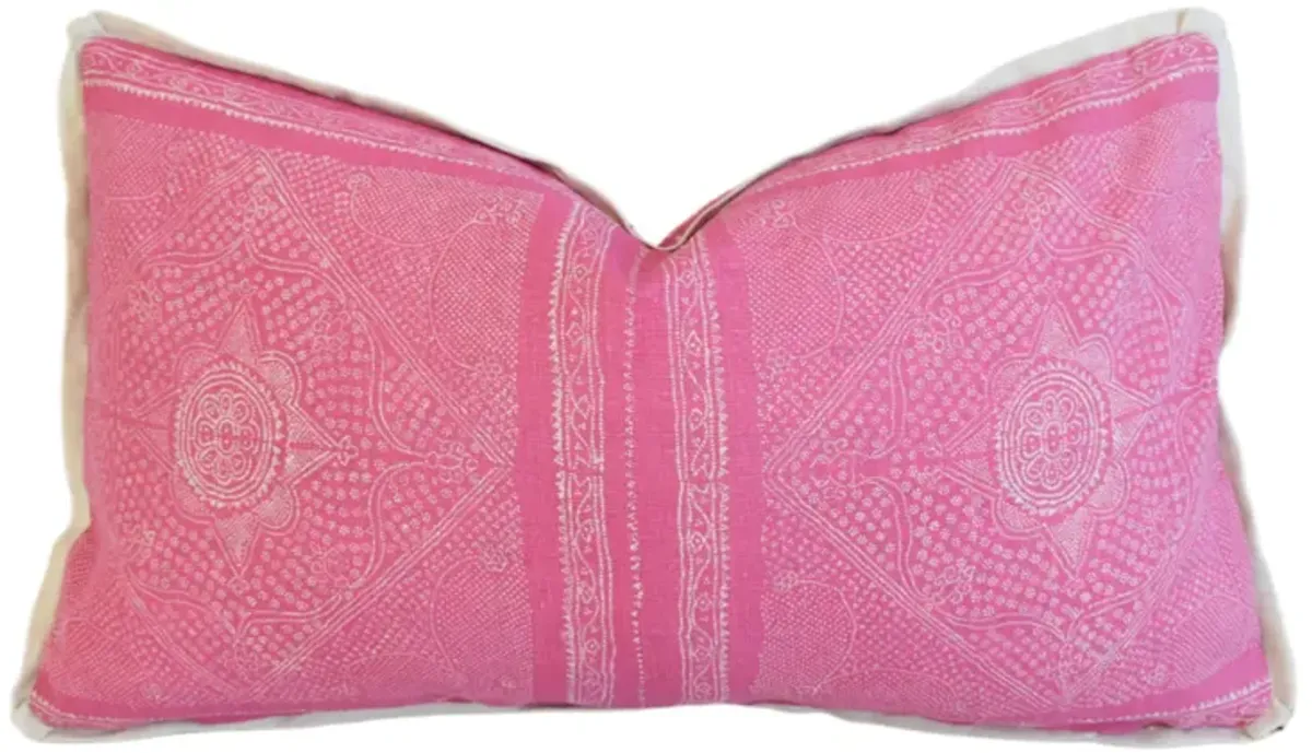 Pink White Raoul Textiles Floral Pillow