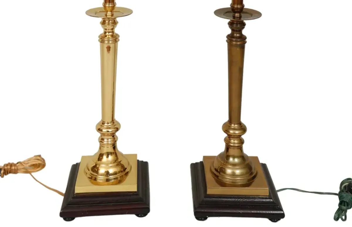 Ethan Allen Table Lamps - a Pair - gold