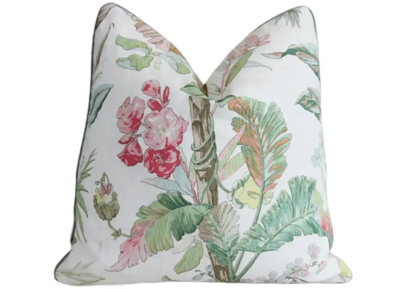 Schumacher Tropique Floral Leaves Pillow