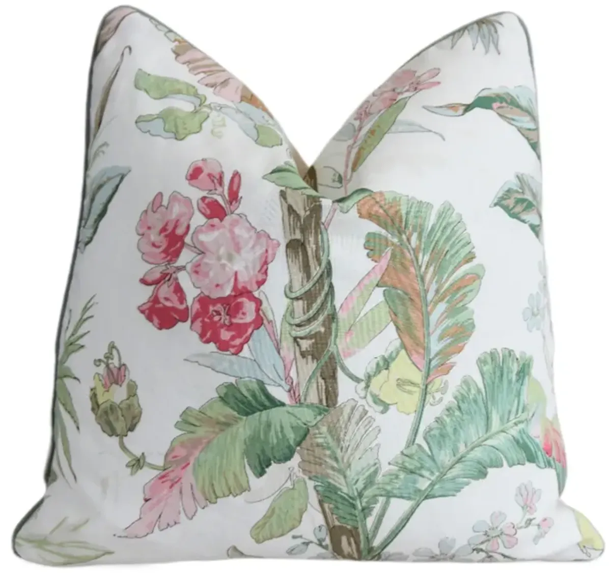 Schumacher Tropique Floral Leaves Pillow