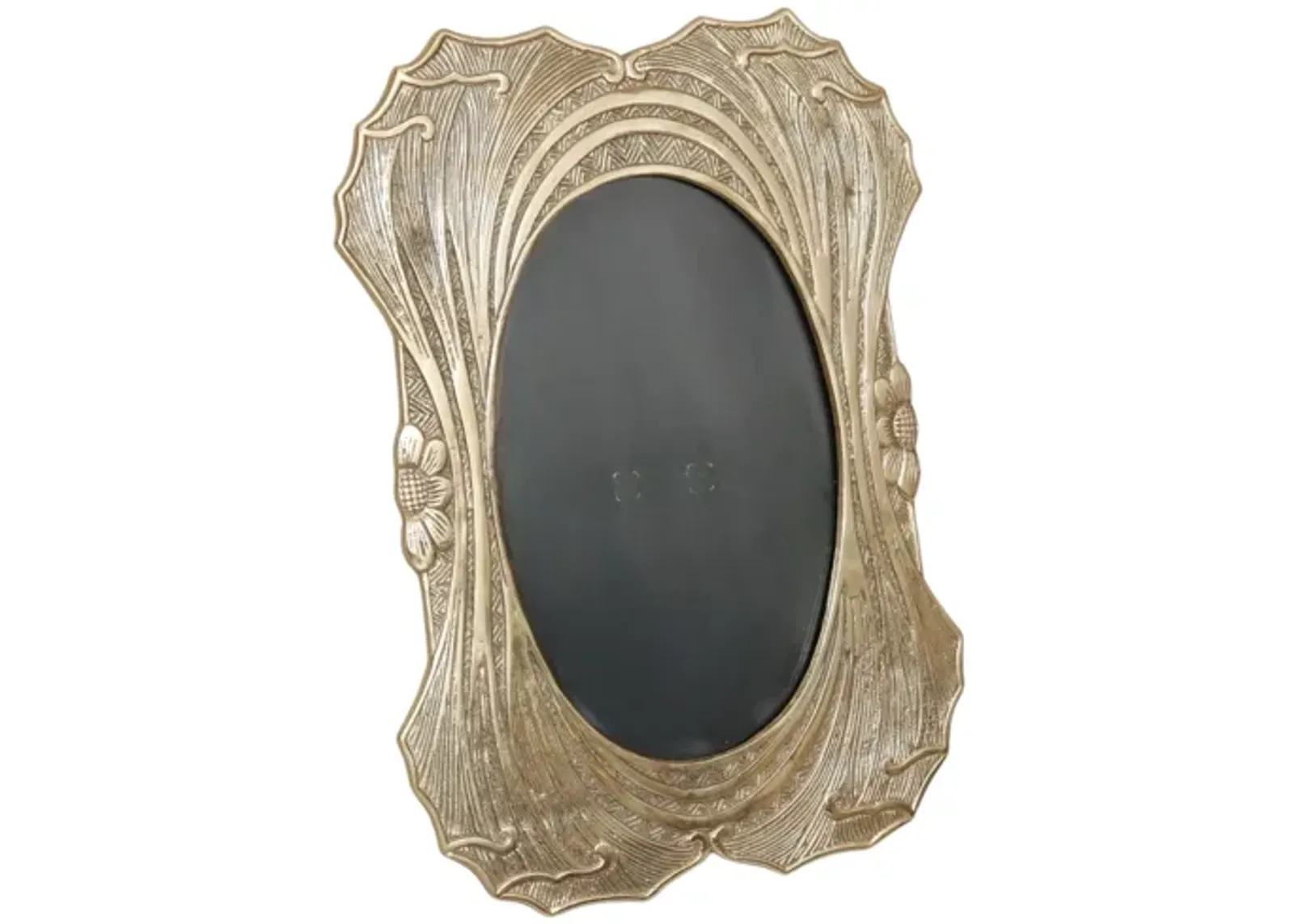 Art Nouveau 5 x 7 Brass Photo Frame - Silver