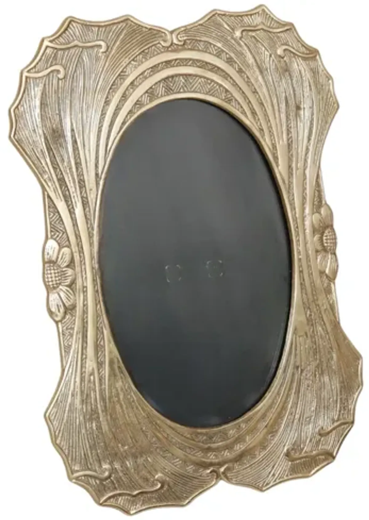 Art Nouveau 5 x 7 Brass Photo Frame - Silver