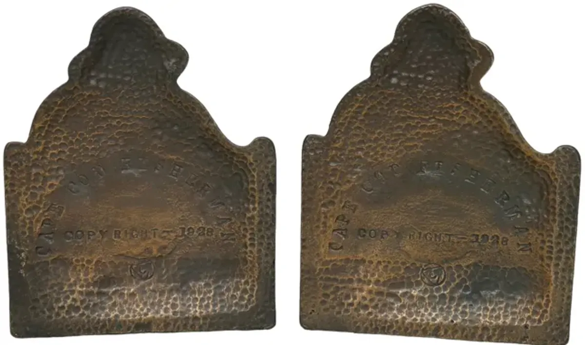 1928 Cape Cod Fisherman Bookends - a Pair - Brown