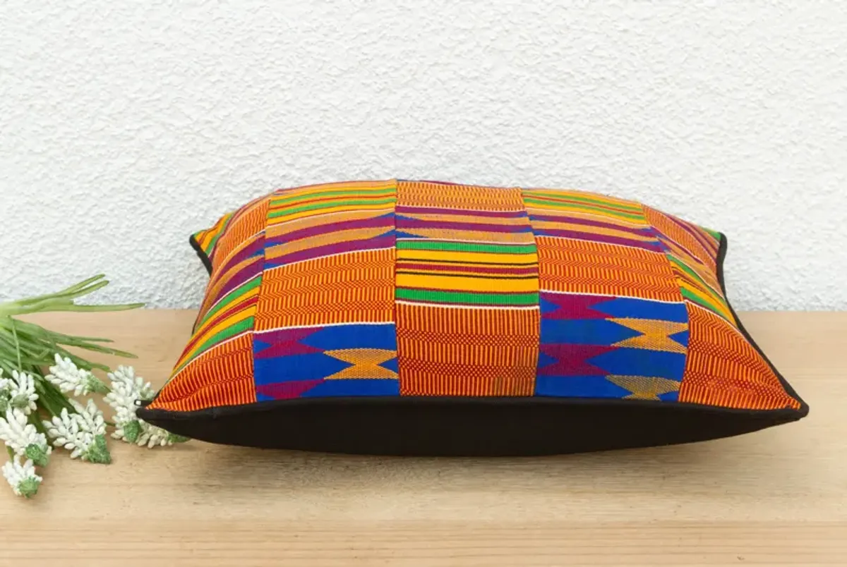 Adwa Vintage African Kente Pillow Cover