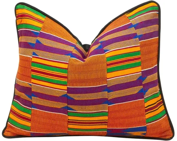 Adwa Vintage African Kente Pillow Cover - de-cor