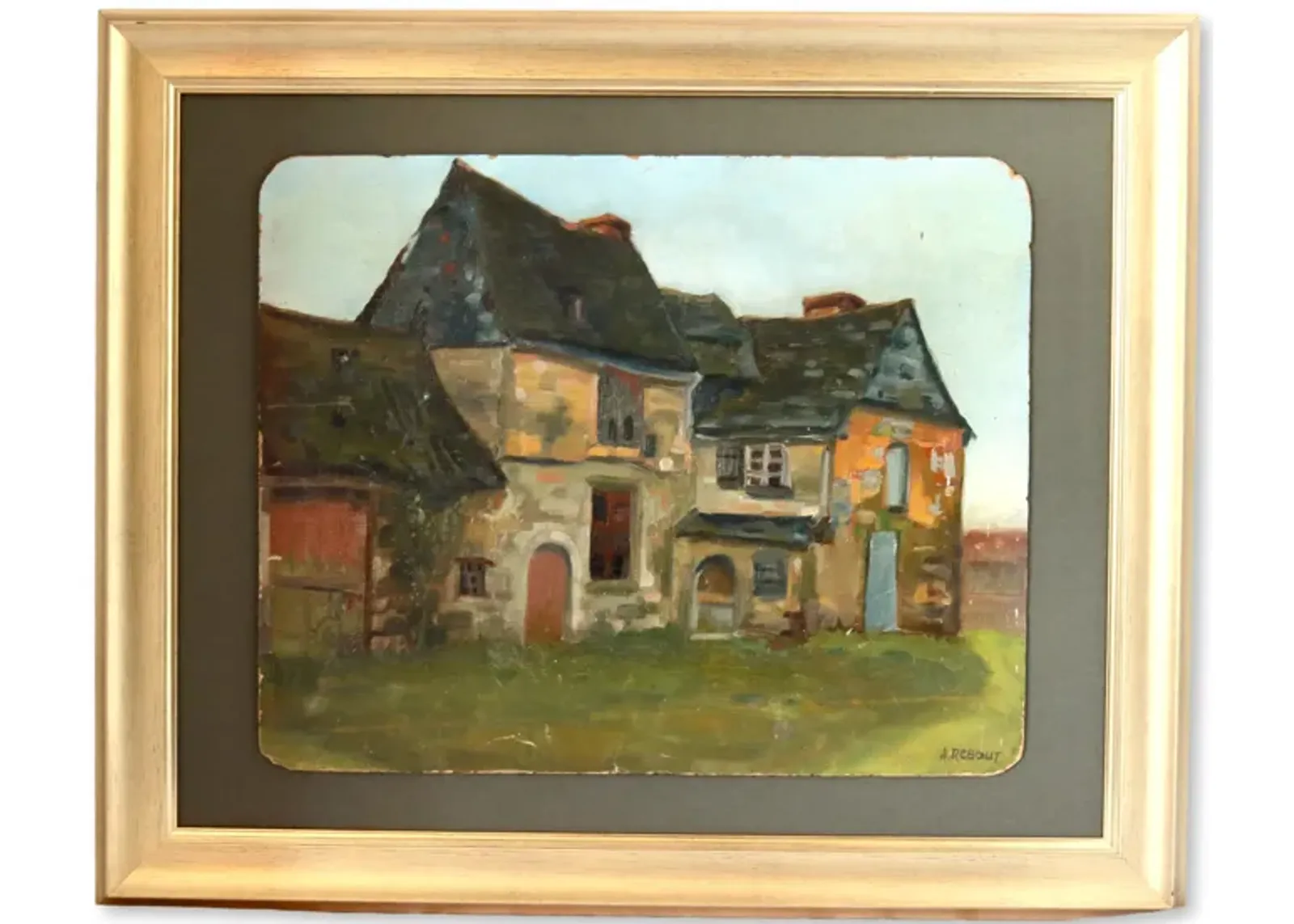 French Painting of Rural Country Home