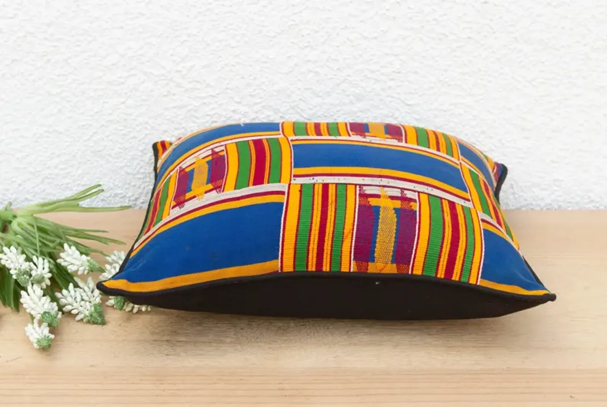 Kofi Vintage African Kente Pillow Cover - de-cor