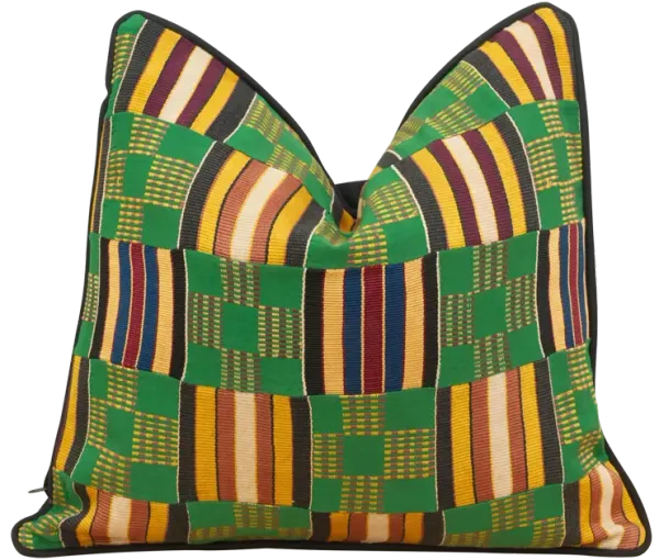Esi Vintage African Kente Pillow Cover - de-cor