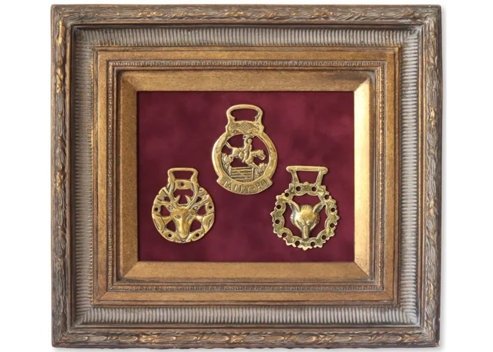 Framed Equestrian Horsebrass Medals