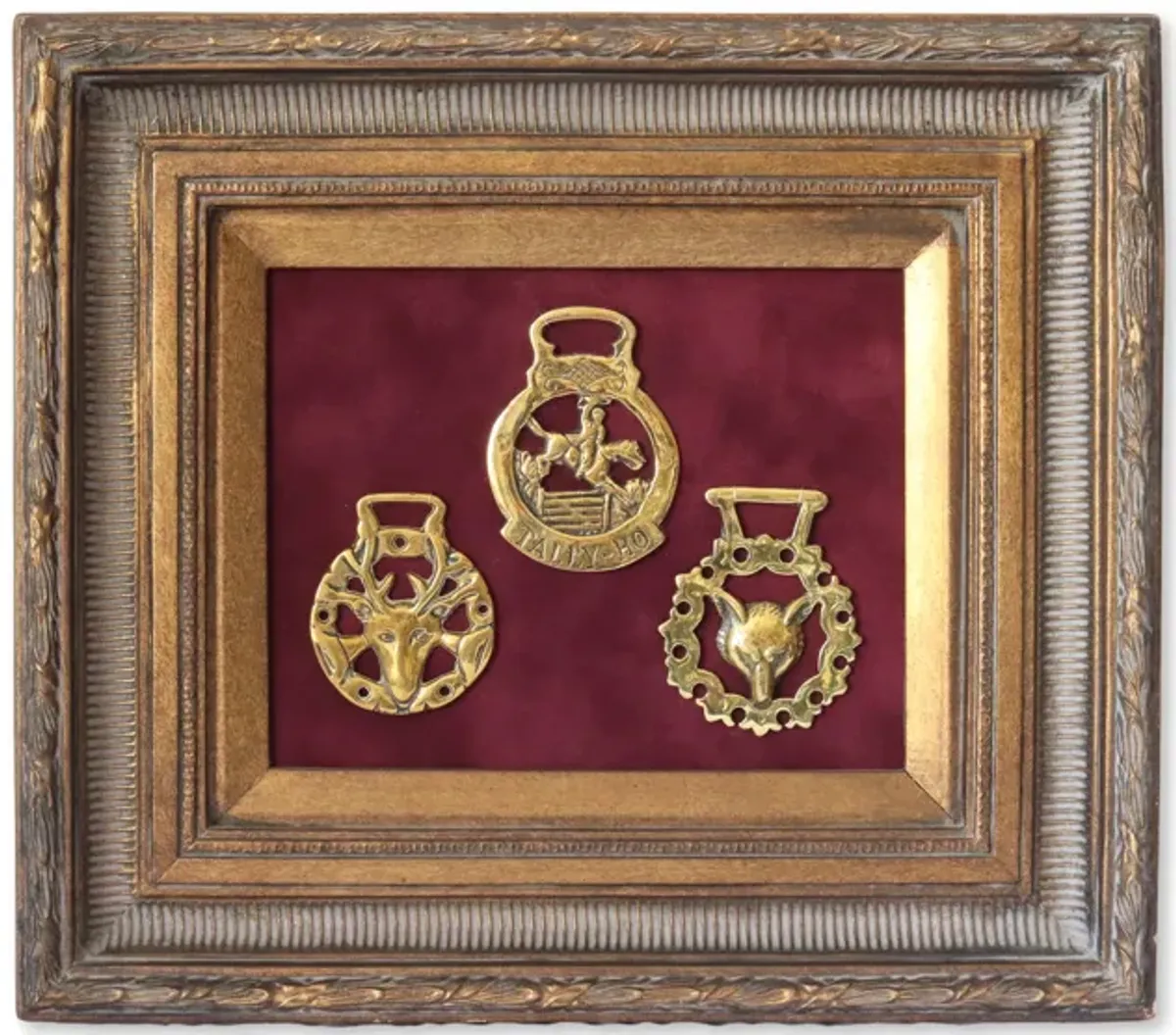 Framed Equestrian Horsebrass Medals