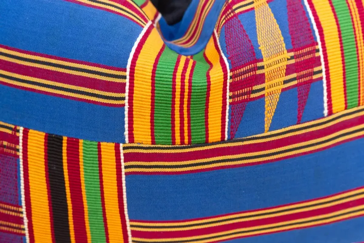 Blue Vintage African Kente Pillow Covers - de-cor
