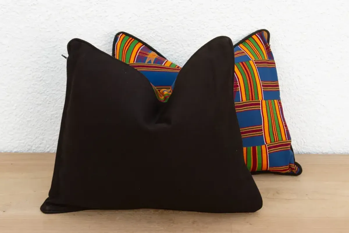 Blue Vintage African Kente Pillow Covers