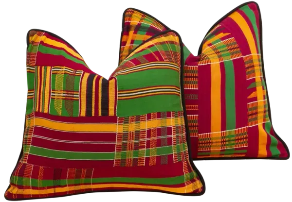 Red/Green Vintage African Pillow Covers - de-cor