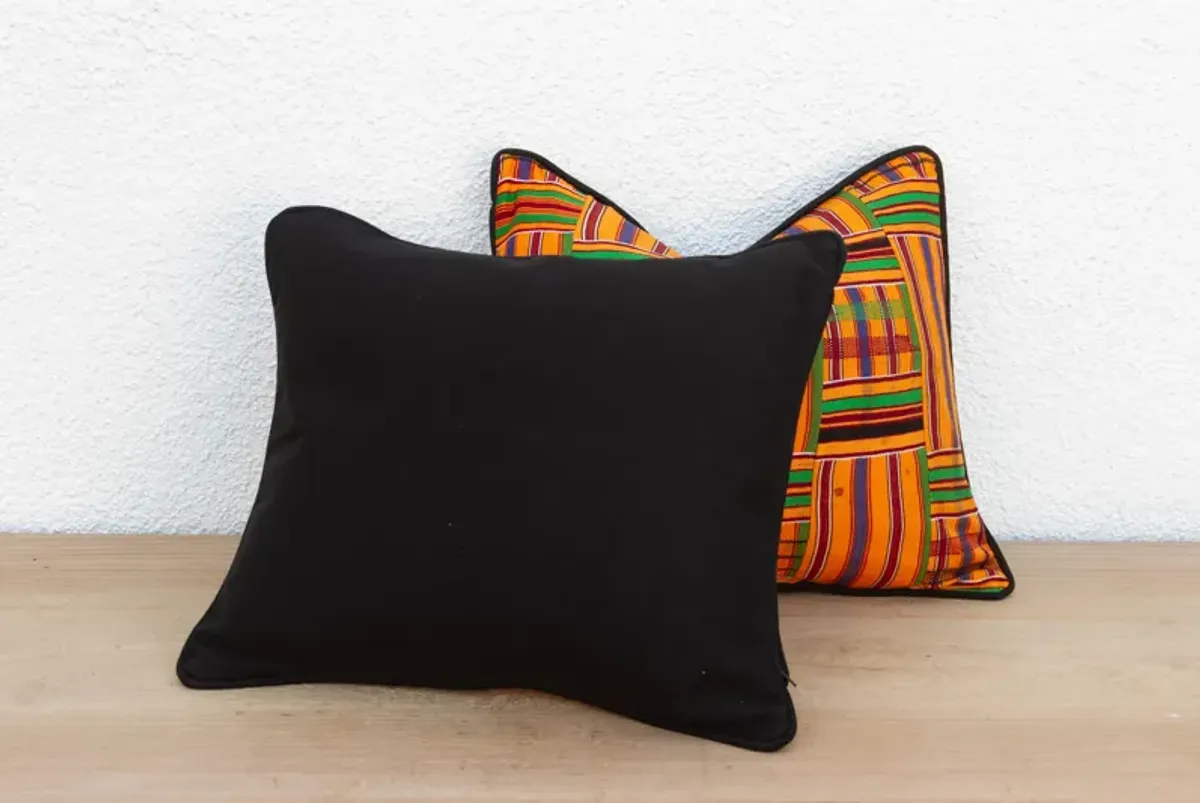 Yellow Stripe African Pillow Covers