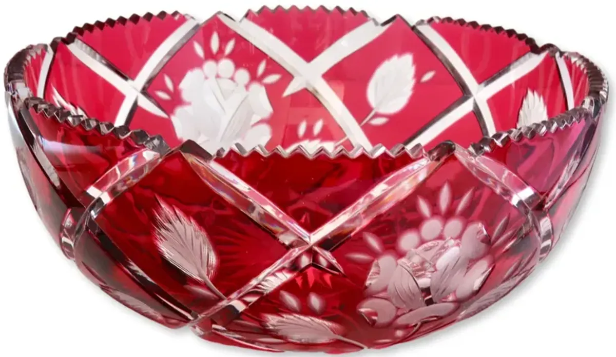 Antique Ruby Cut to Clear Bowl