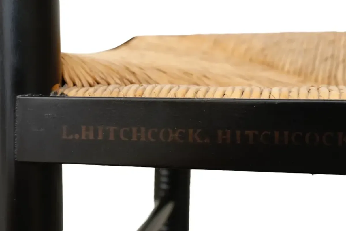 Hitchcock Rush Seat Chairs - a Pairs - Black