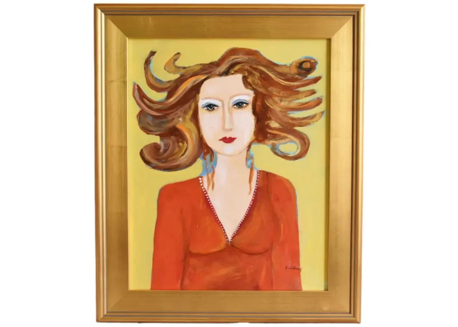 French Mademoiselle with Red Hair Painting