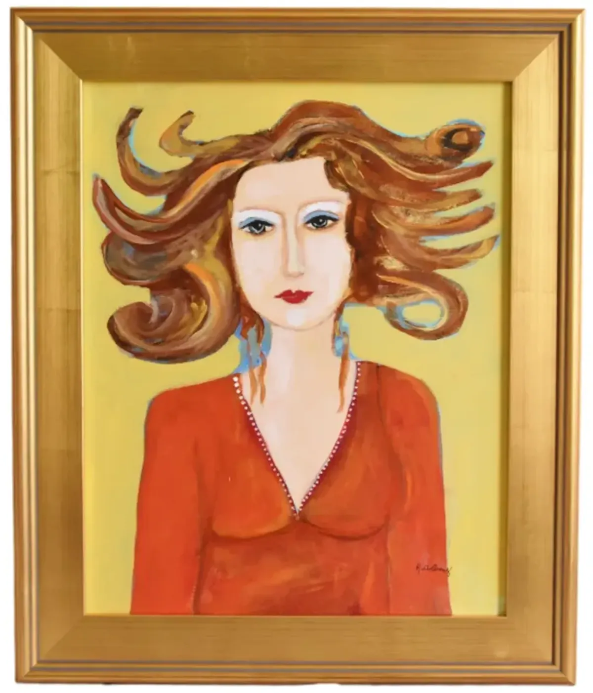 French Mademoiselle with Red Hair Painting