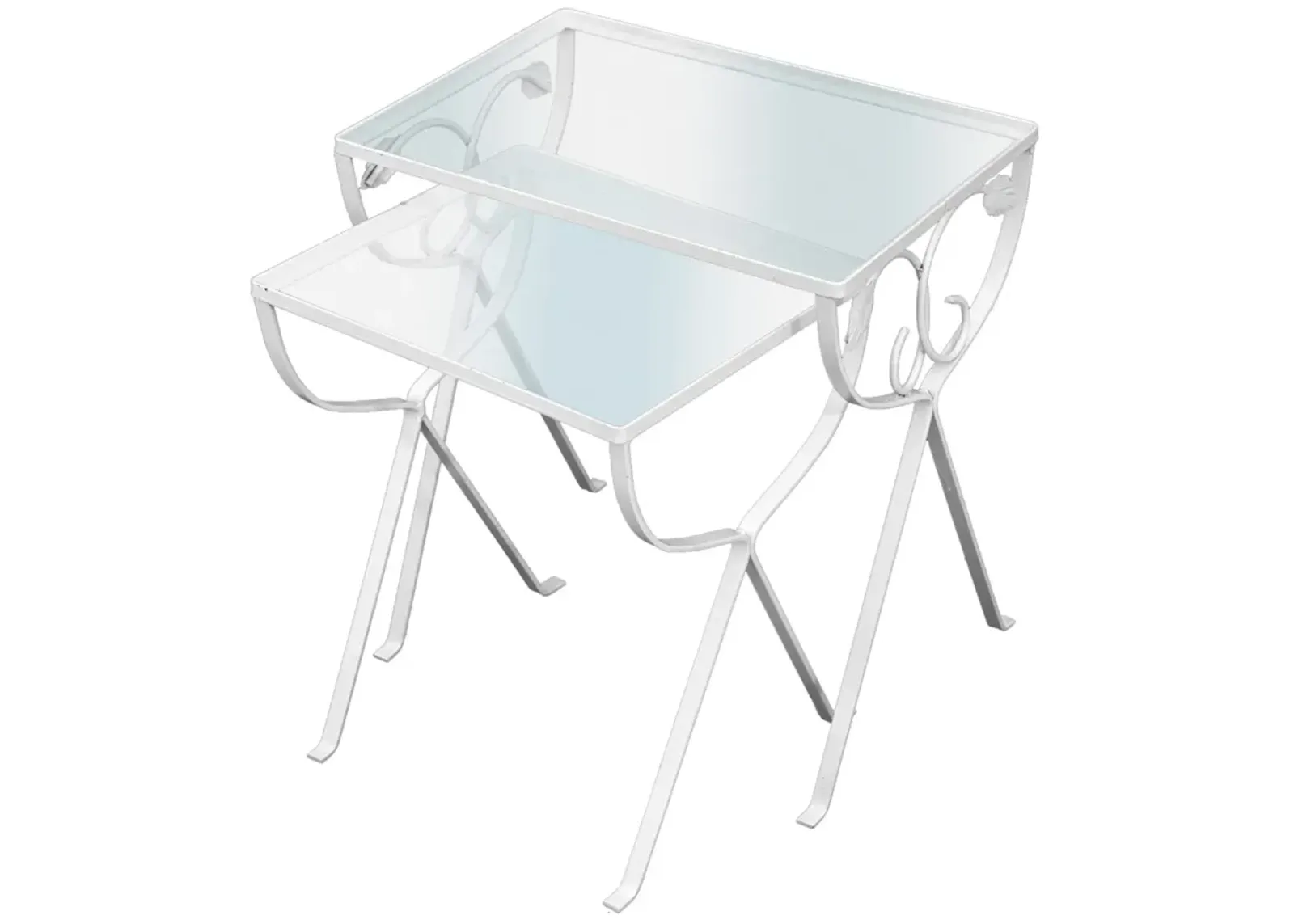 Iron Patio Nesting Tables; set/2 - White