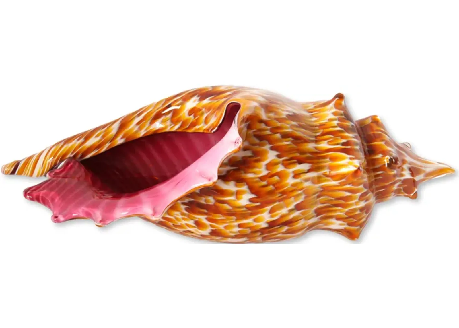 Large Italian Murano Glass Seashell - Brown