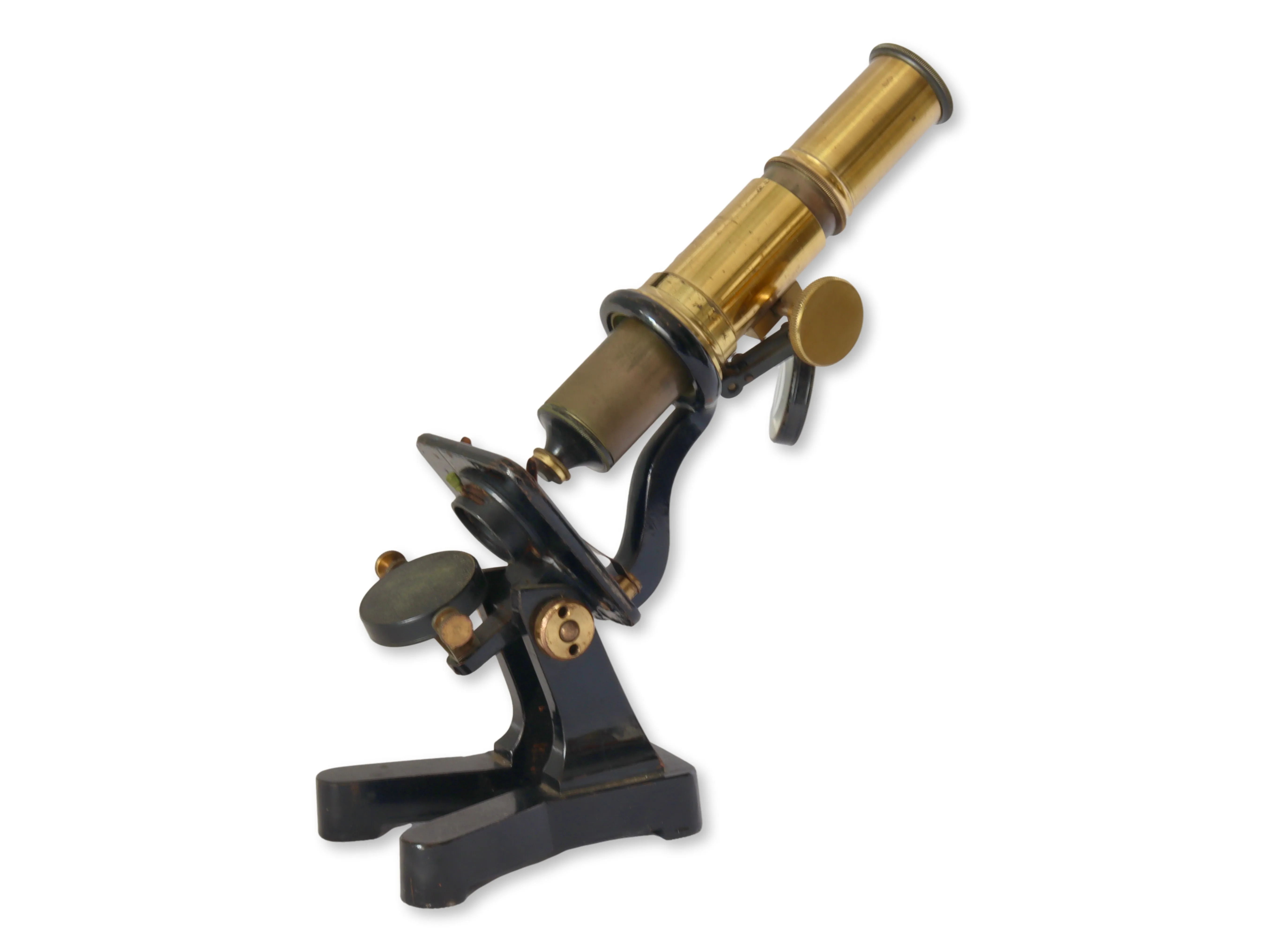 Antique Brass and Metal Microscope - Brown