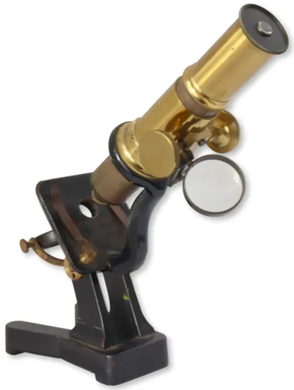 Antique Brass and Metal Microscope - Brown