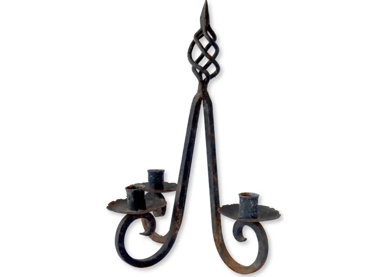 Early California Wrought Iron Candelabra - Black