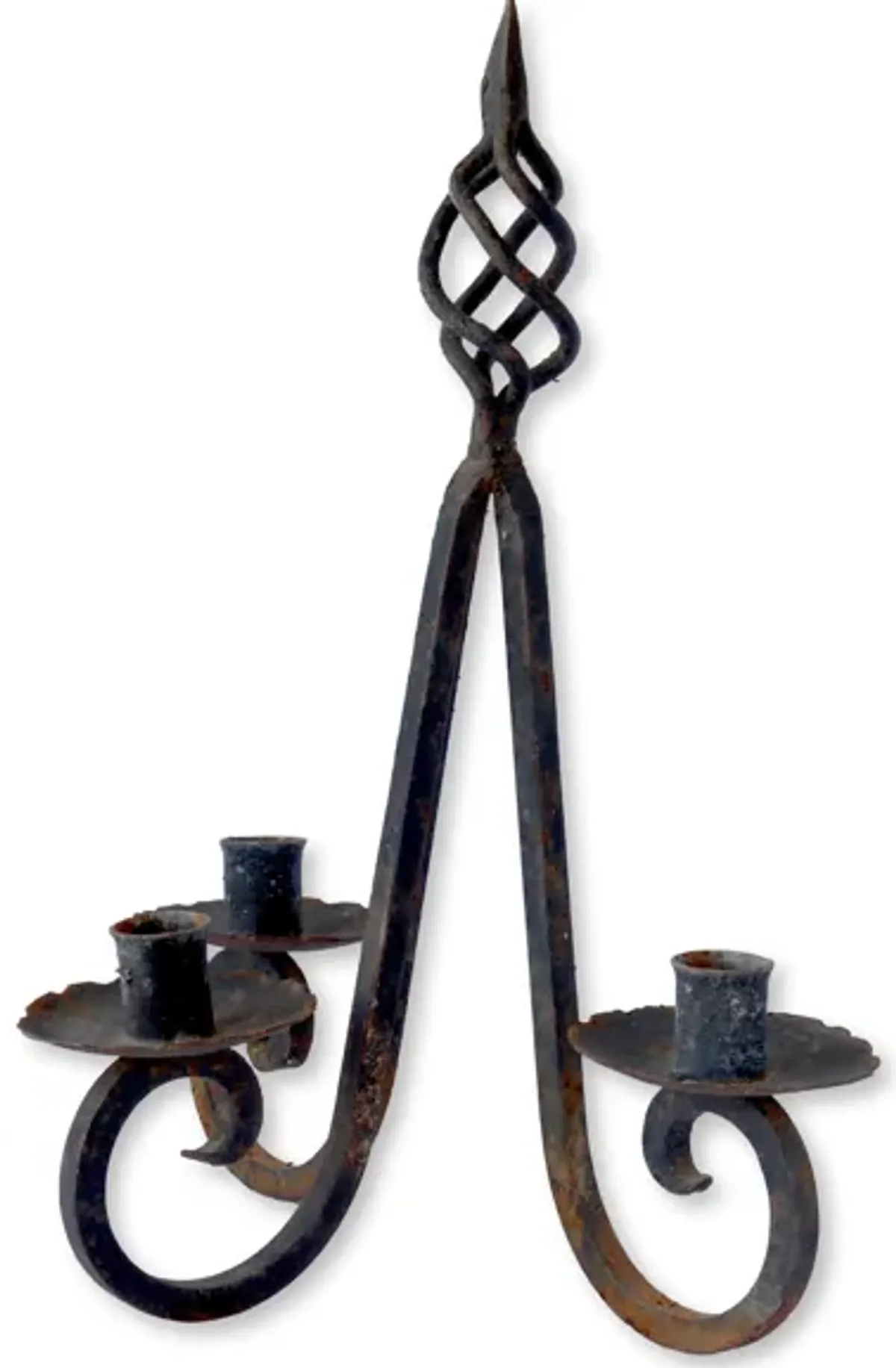 Early California Wrought Iron Candelabra - Black