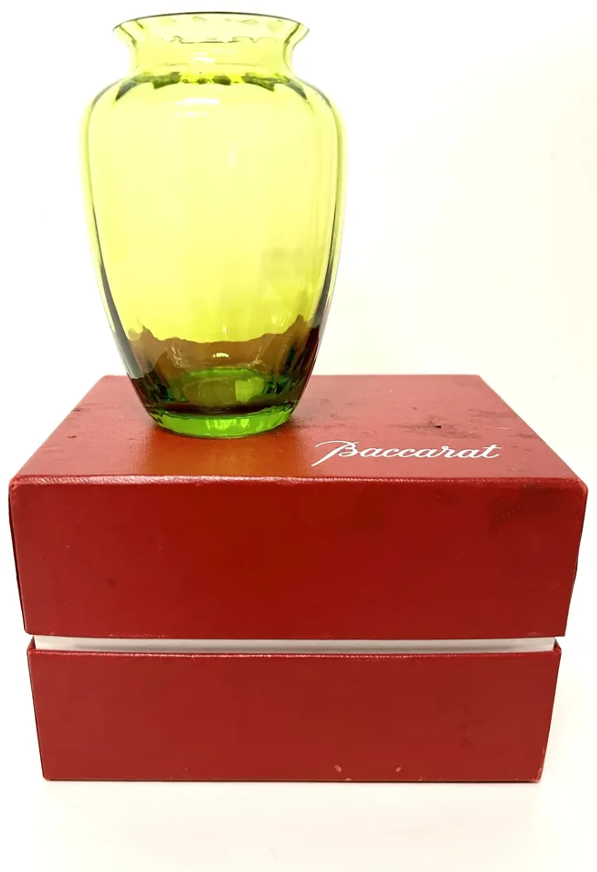 Baccarat French Crystal Vase - Green