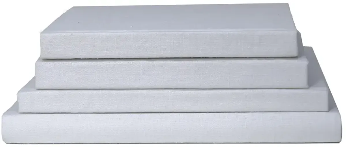 Linen Wrapped Coffe Table Books by the Foot, Snowfall