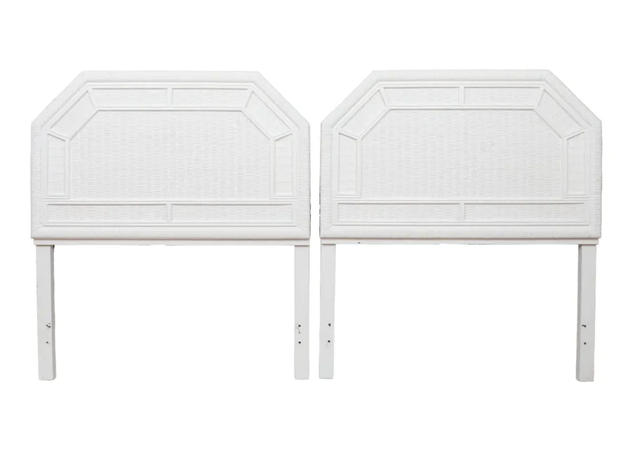 Henry Link White Wicker Twin Headboards