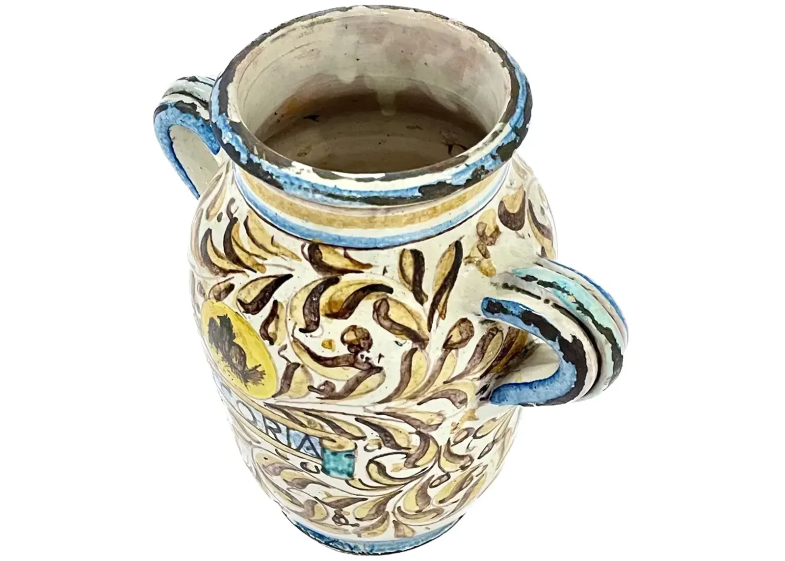 Italian Handpainted Chicory Urn Jar