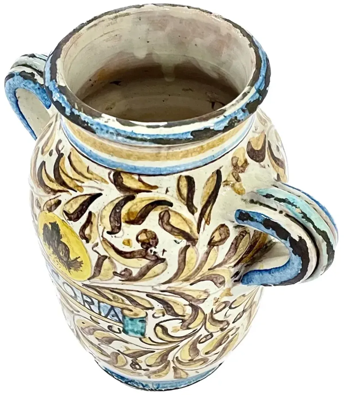 Italian Handpainted Chicory Urn Jar