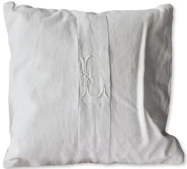 French Linen Petite Baby Pillow "L" - Rose Victoria