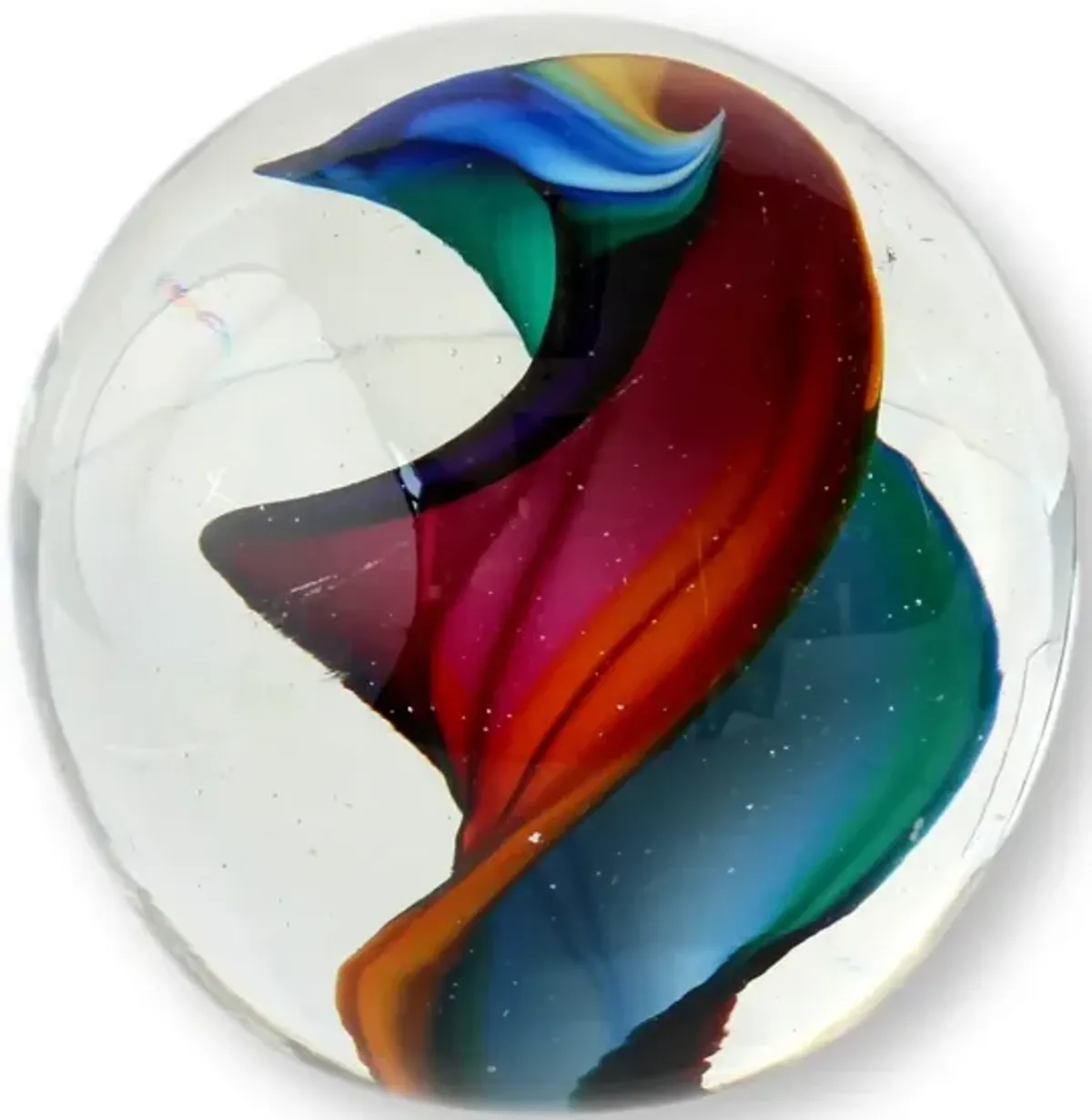 Murano Glass Paperweight - Silver