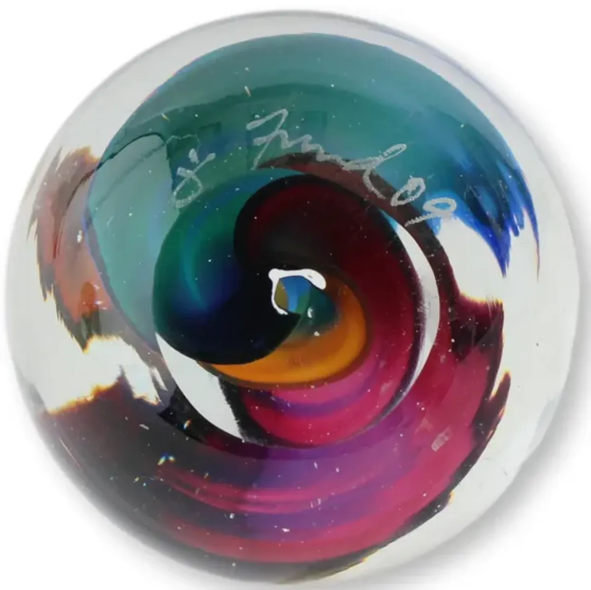 Murano Glass Paperweight - Silver