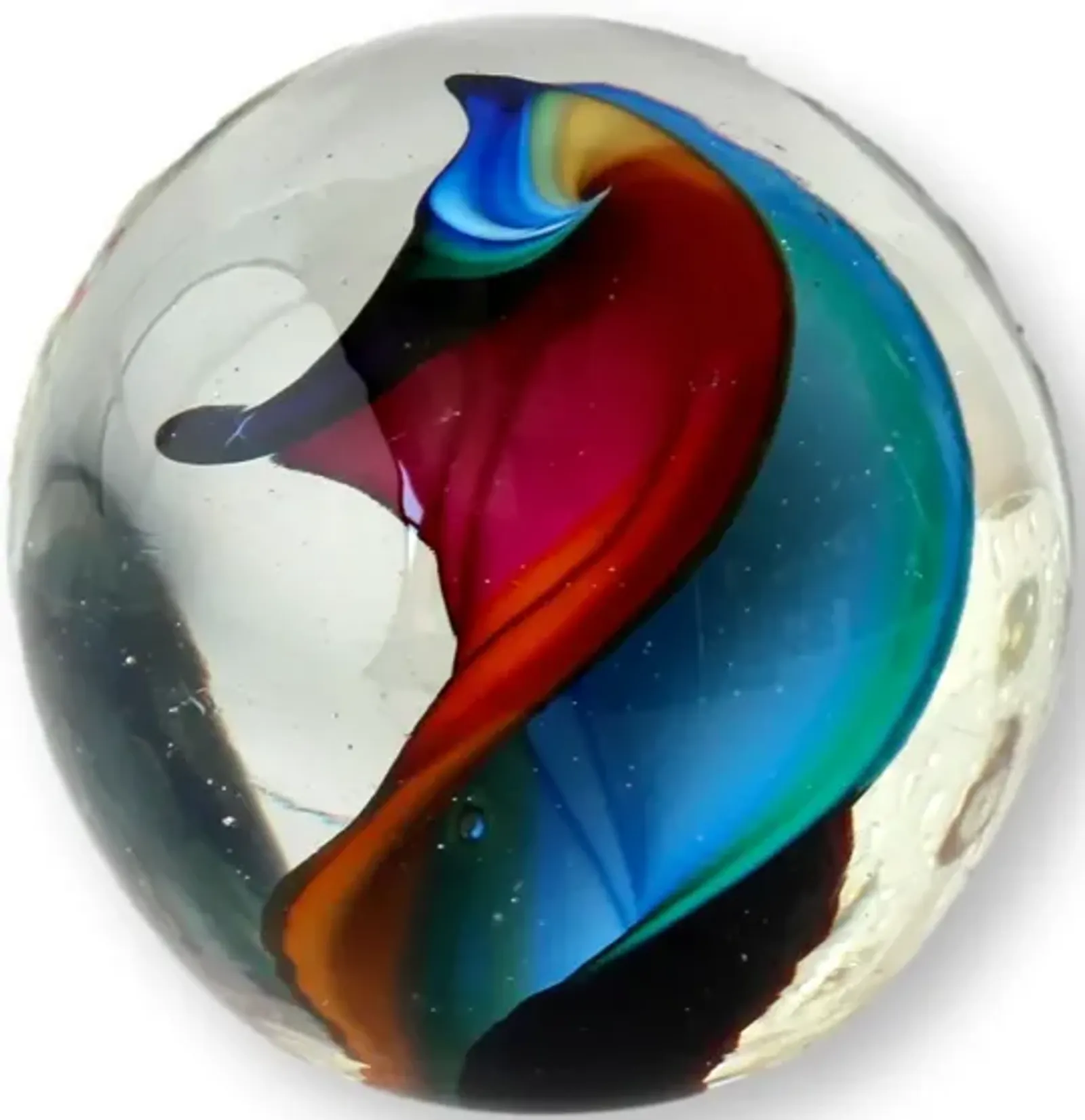 Murano Glass Paperweight - Silver