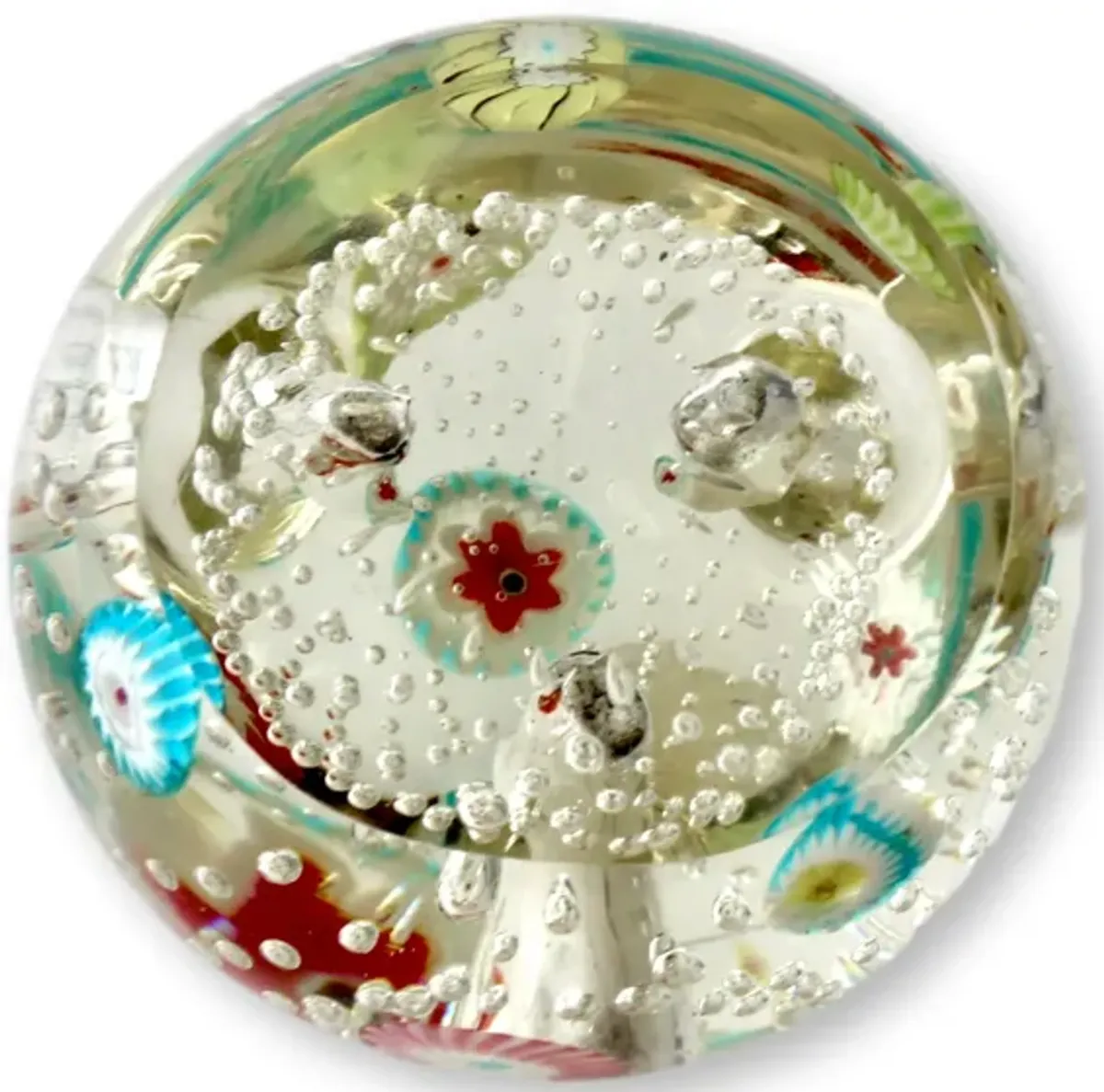 Murano Glass Paperweight / Flower Frog - Clear