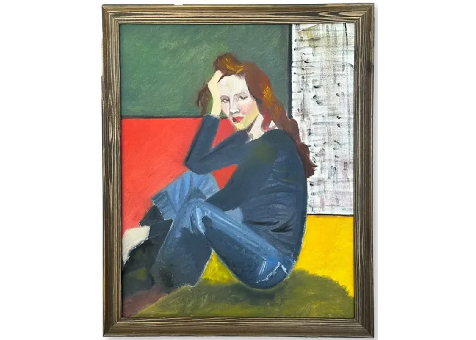 Limited Edition - French Painting Woman in Bue Jeans - Blue