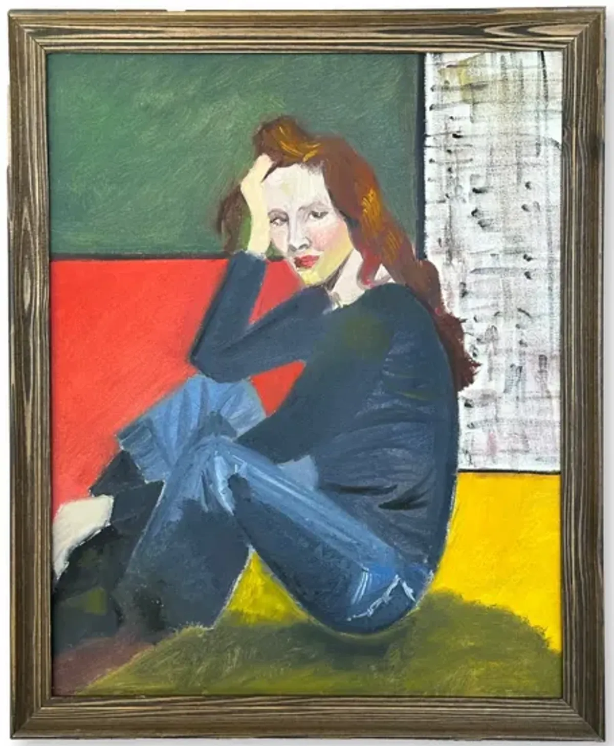 Limited Edition - French Painting Woman in Bue Jeans - Blue