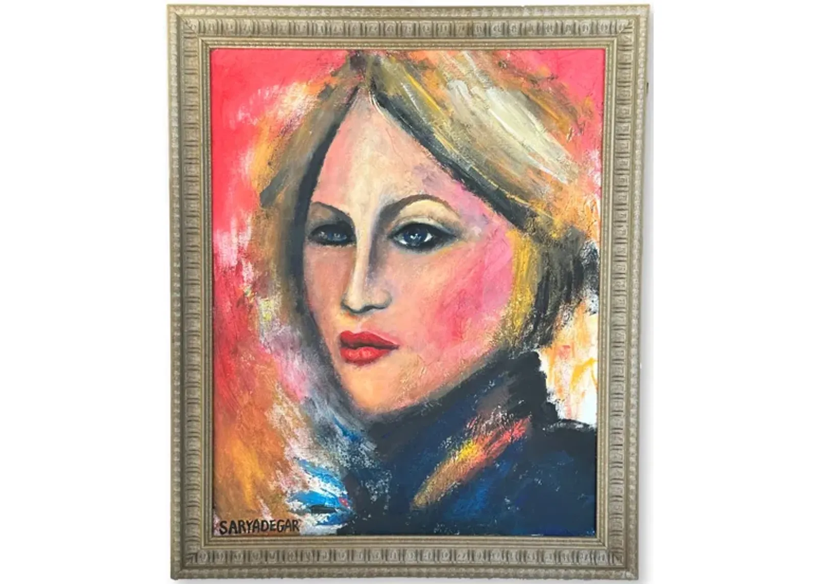 Limited Edition - French Portrait Painting of a Woman - Red