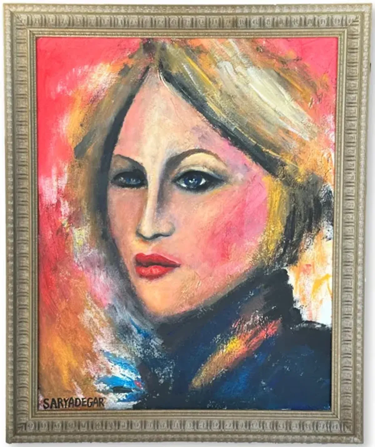 Limited Edition - French Portrait Painting of a Woman - Red