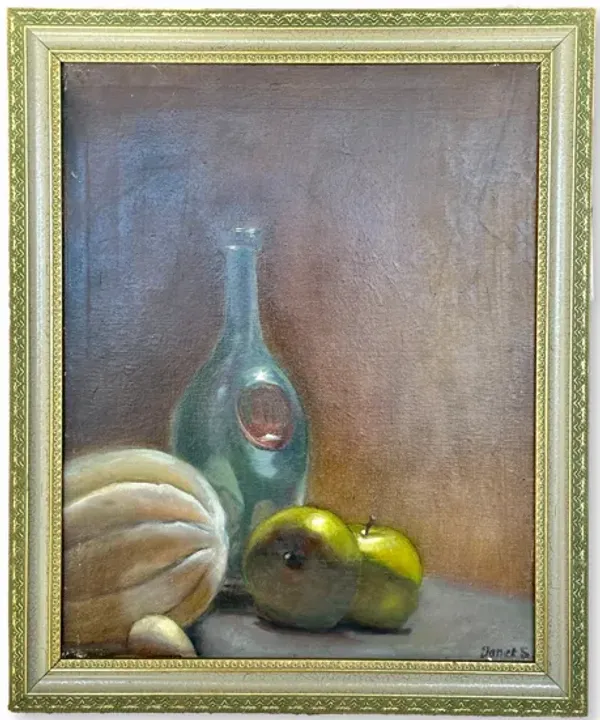 Limited Edition - French Framed Still Live Painting - Rose Victoria - Green