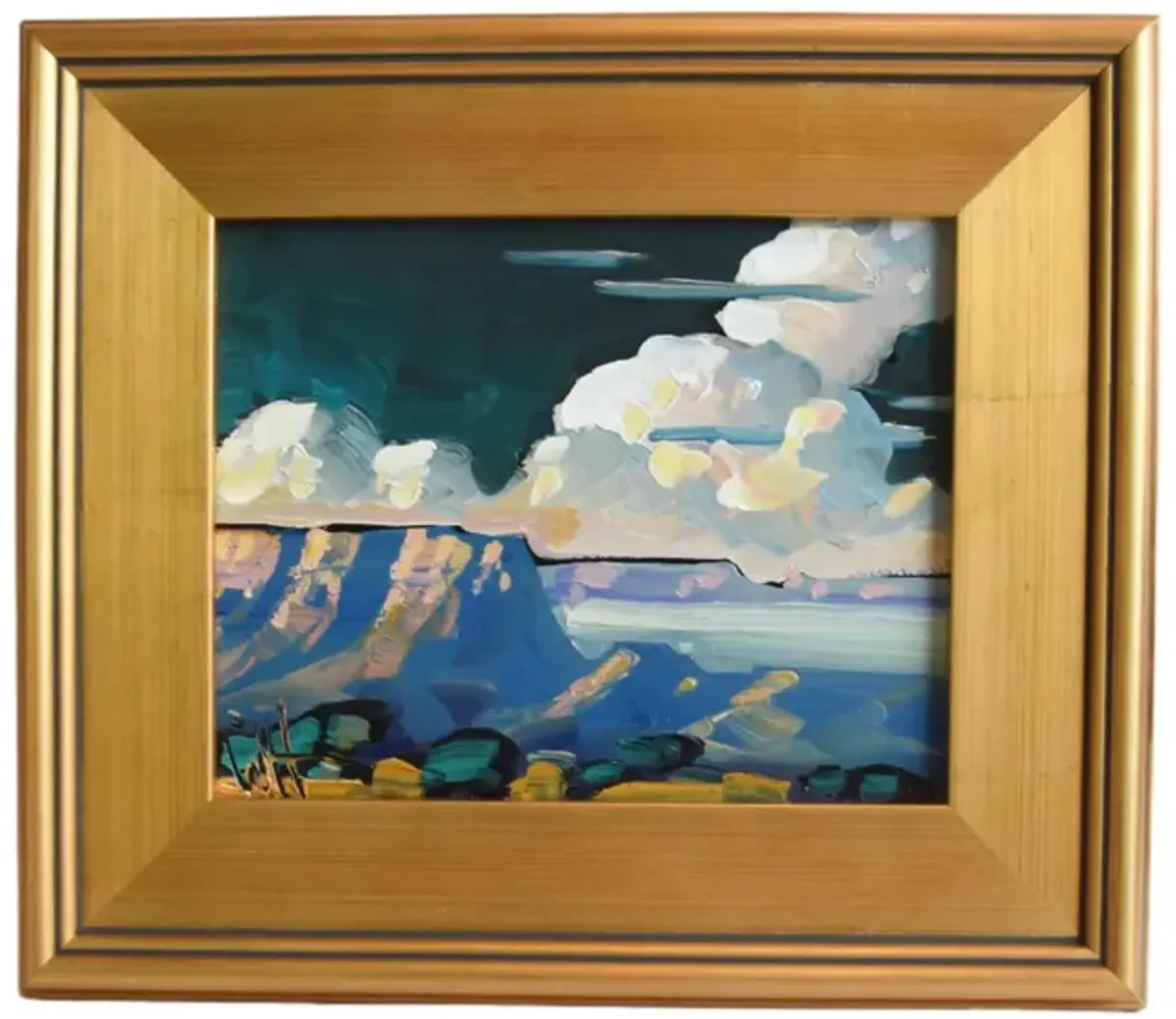 Wm. Hawkins Clouds & Landscape Painting - Blue