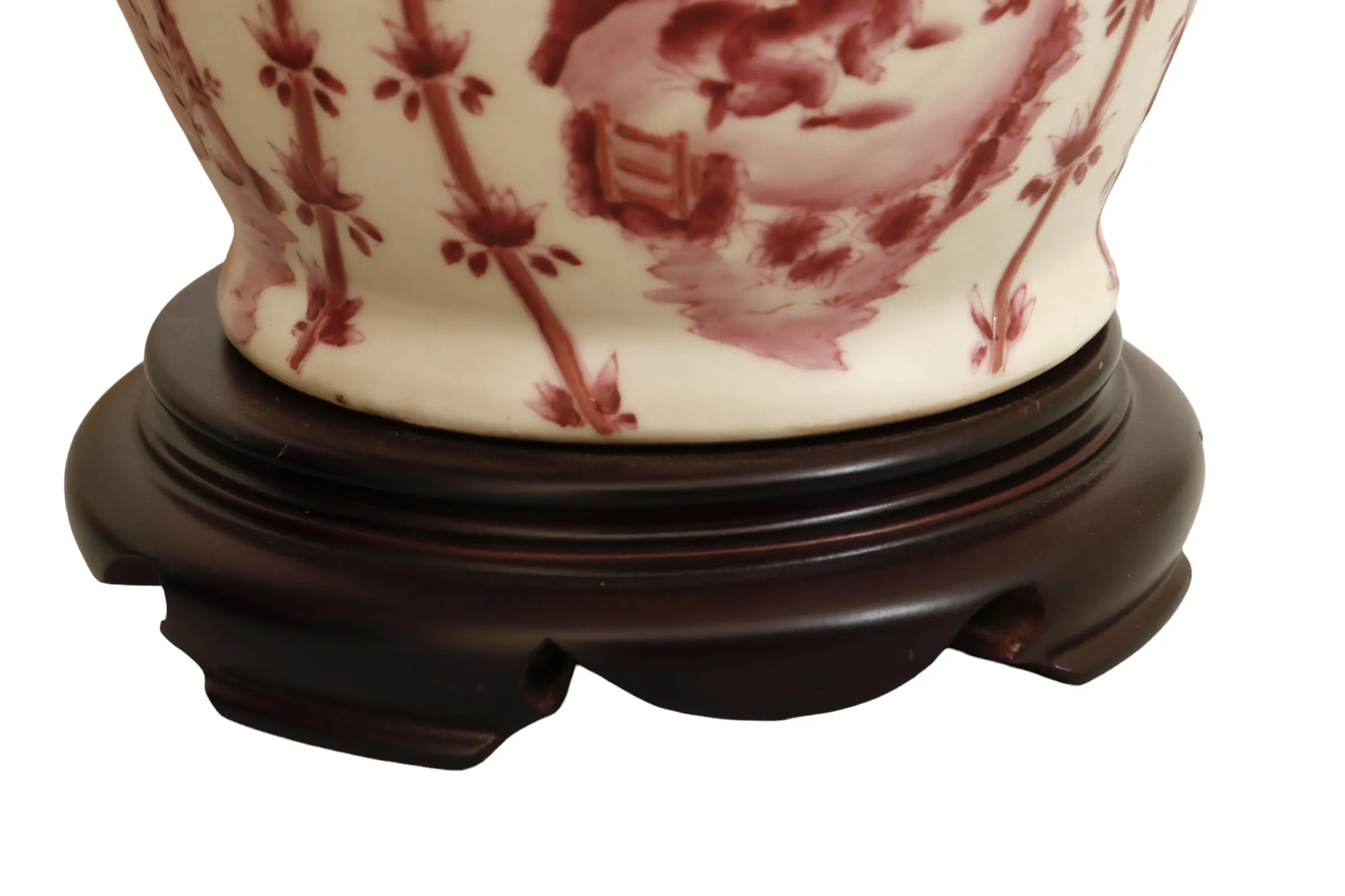 Delft Style Ceramic Table Lamps - a Pair - Red