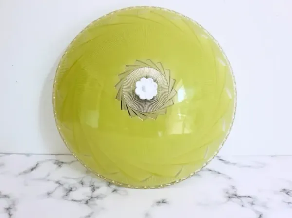 Art Deco Starburst Flush Light - Yellow